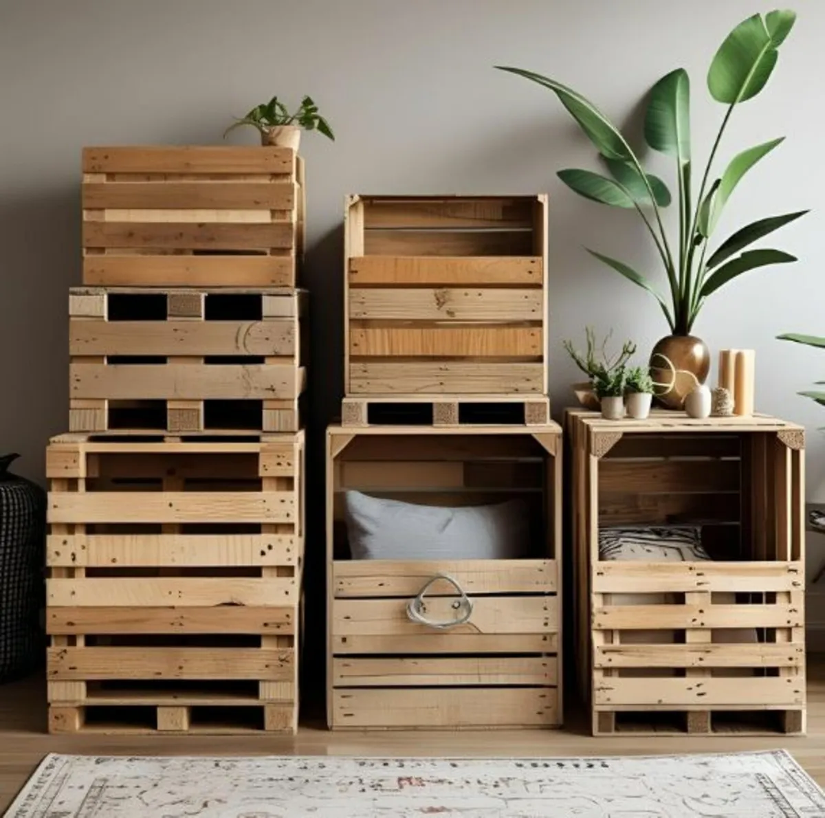Wooden storage crates - Image 1