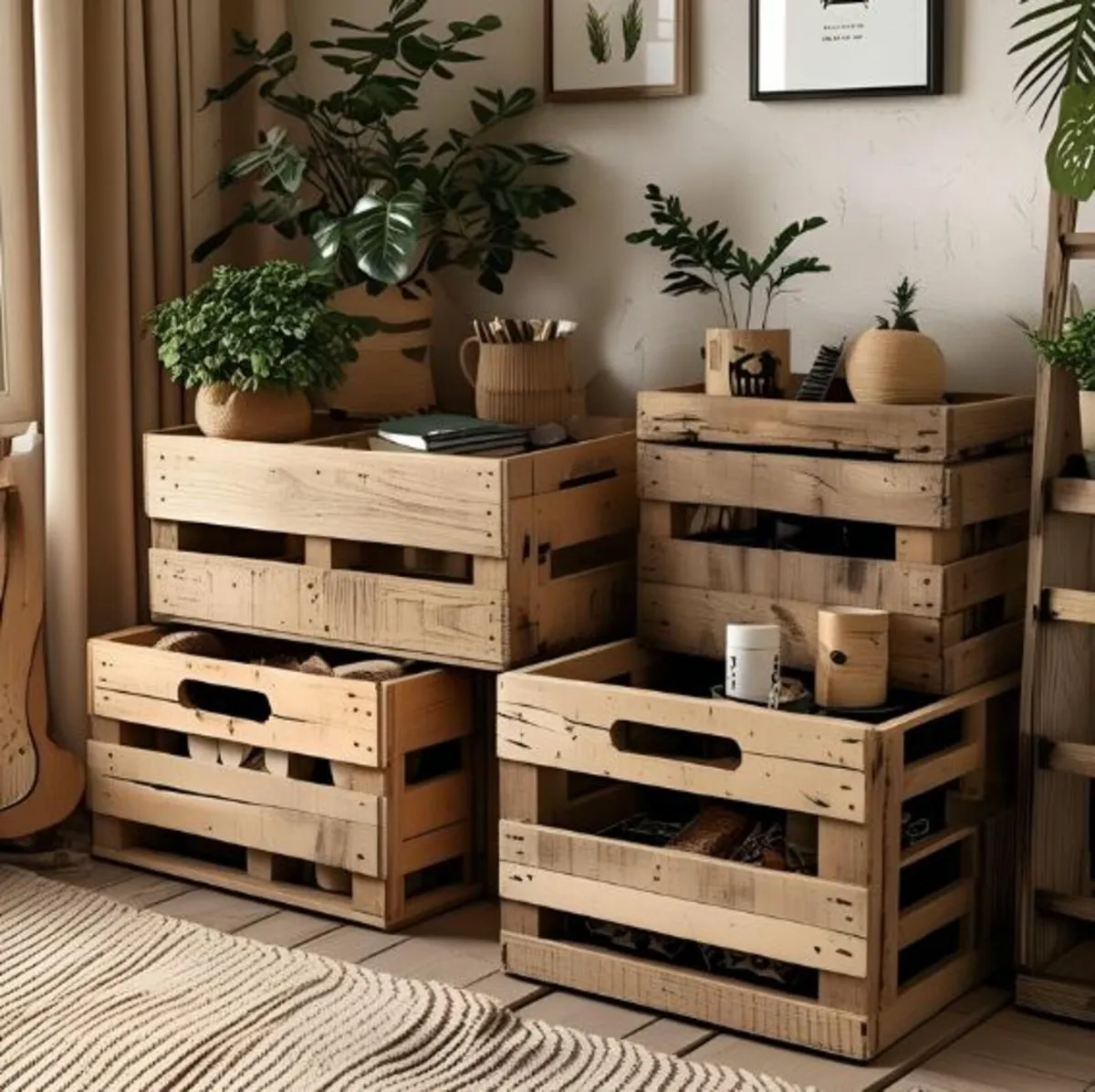 Wooden storage crates - Image 2