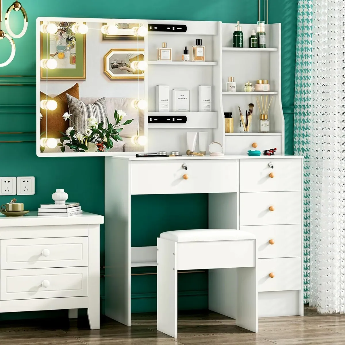 Dressing Table with LED Lights, Vanity Table - Image 4