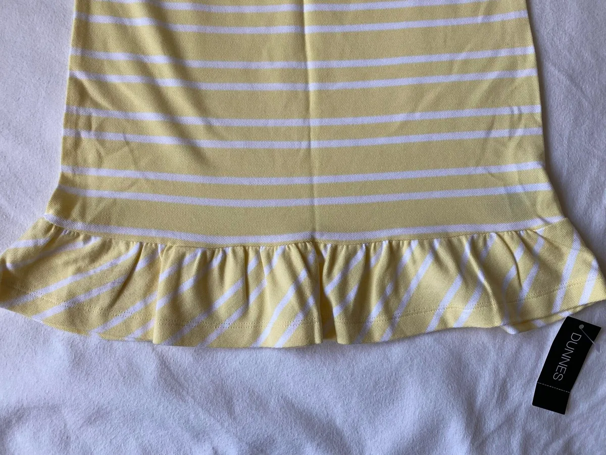Girl’s Brand New Yellow & White Striped Pique Dres - Image 3