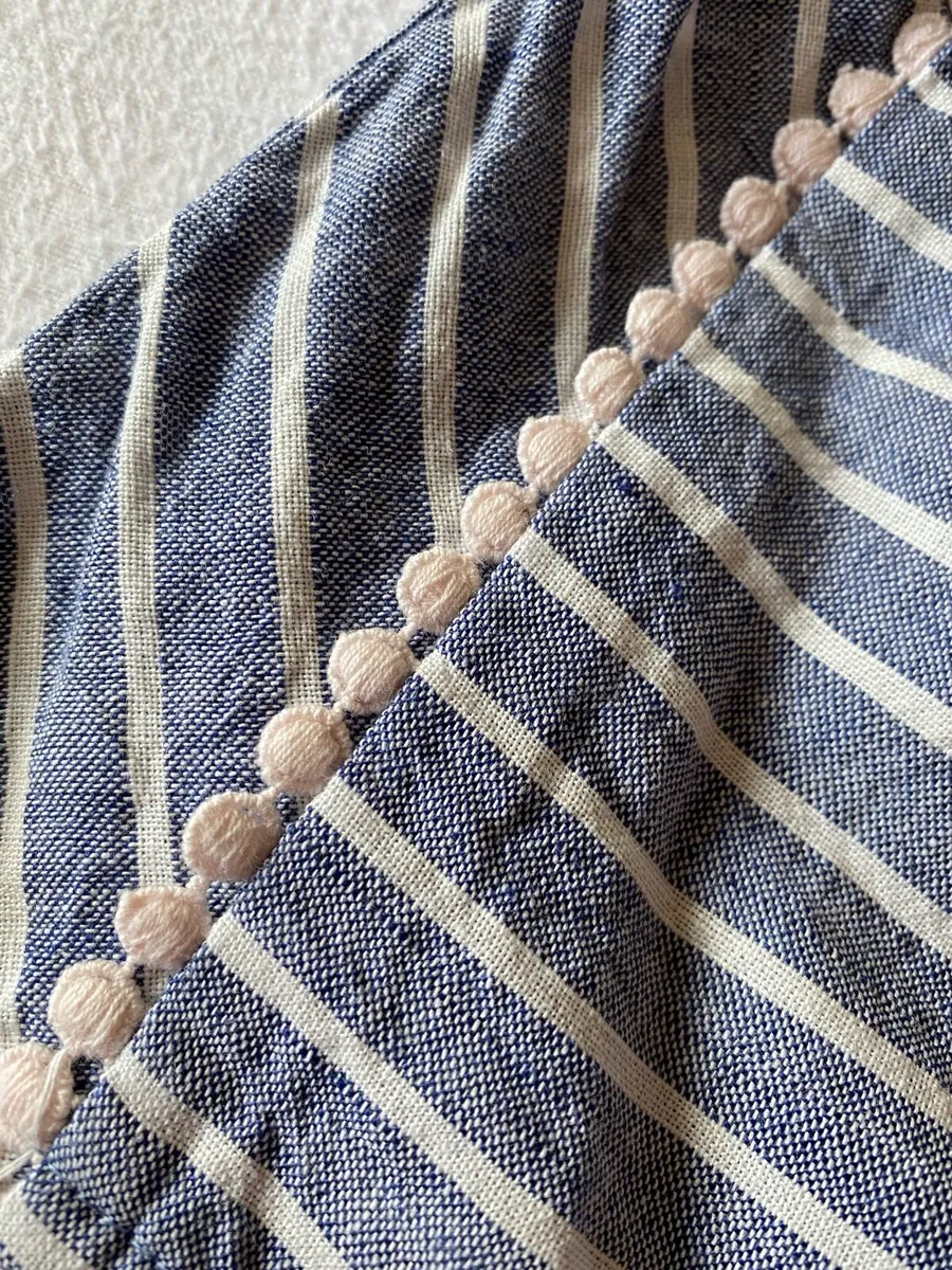Girl’s Blue and White Striped Dress/  Tunic 104 cm - Image 4