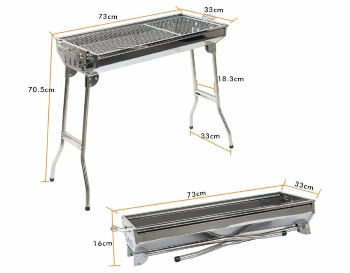 Barbecue Grill Portable Foldable Stainless Steel - Image 2