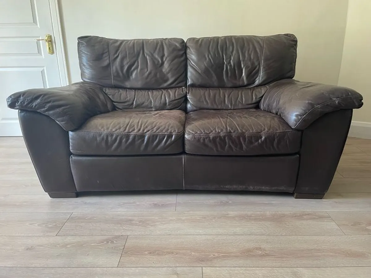 Natuzzi two seater leather sofas