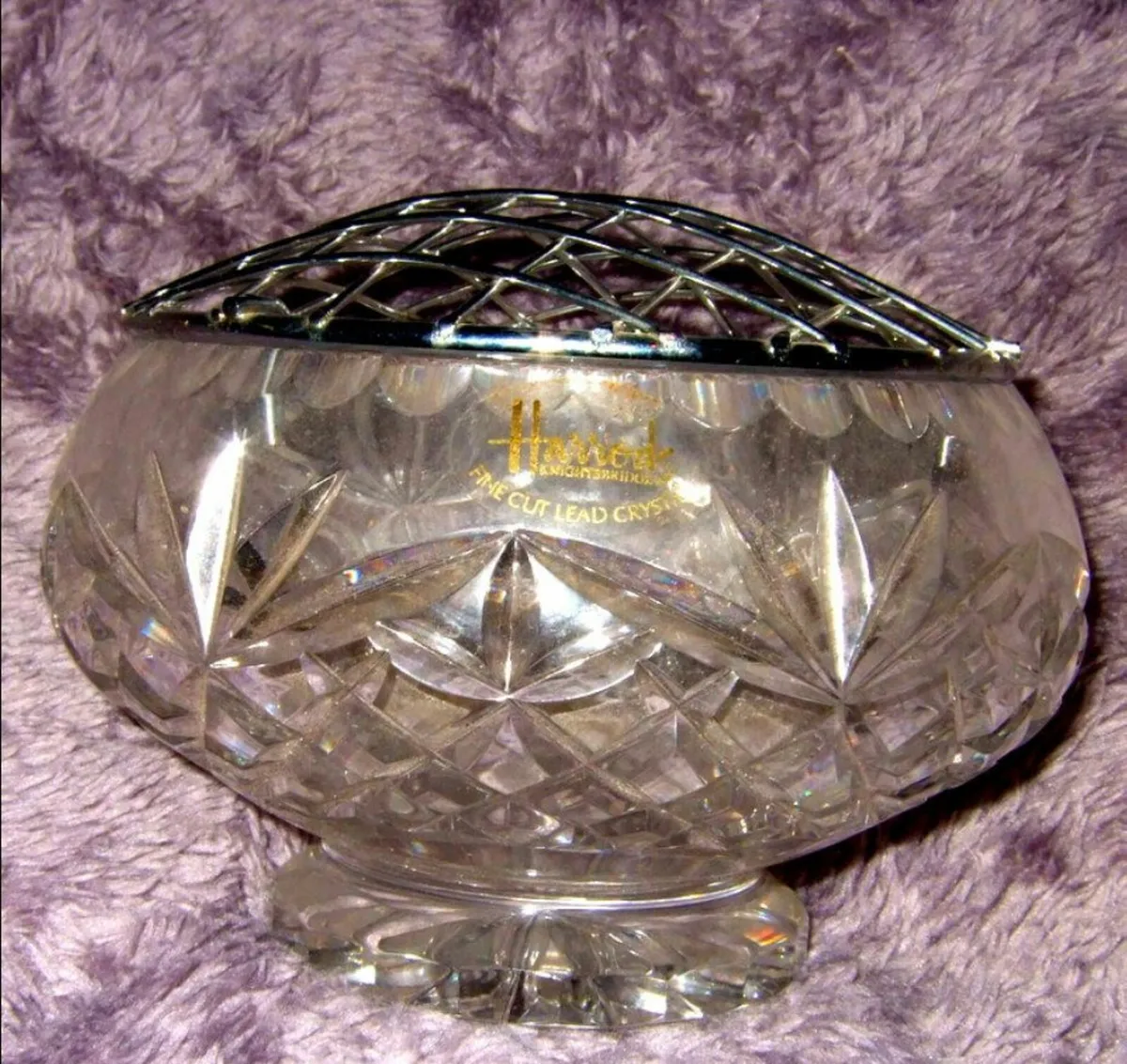 Vintage Harrods Crystal Rose Bowl - Image 4