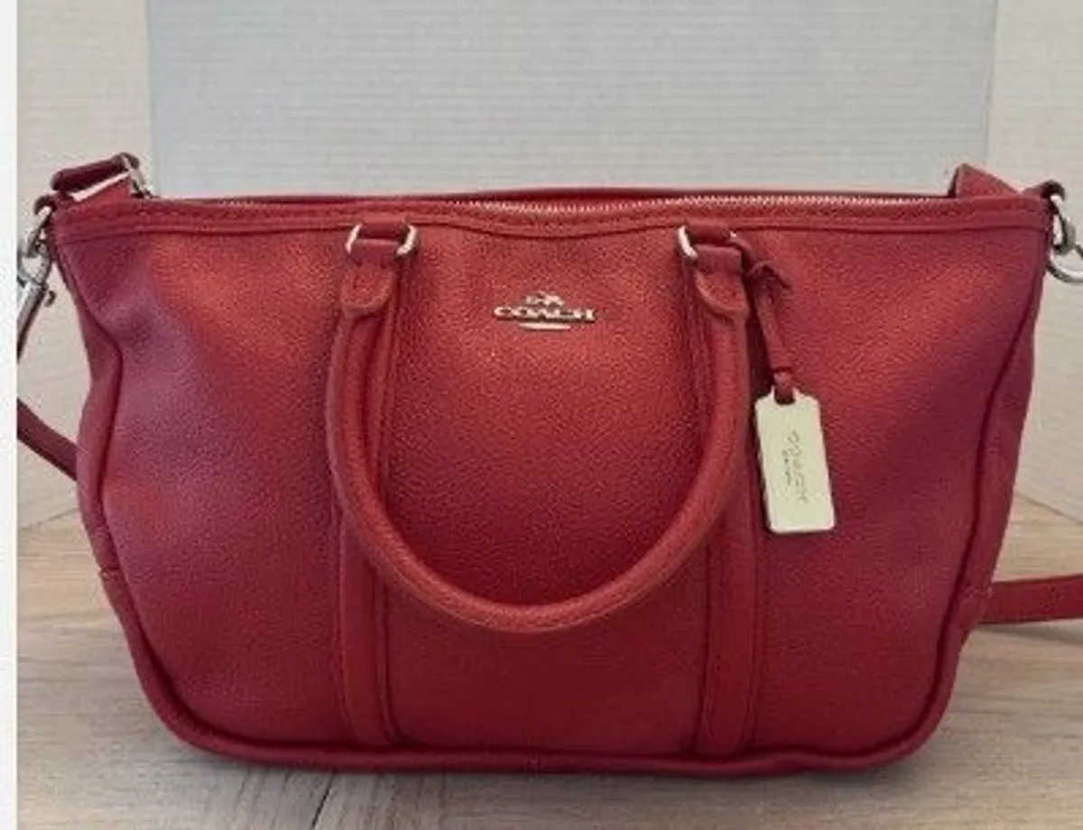 Coach Central Satchel Bag in True Red. - Image 1