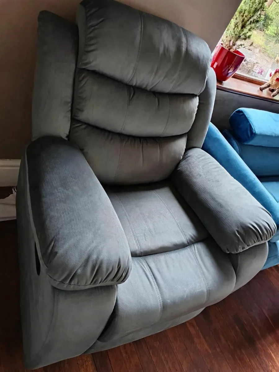 Single Chair Fabric Recliner Sofa - grey - Image 1