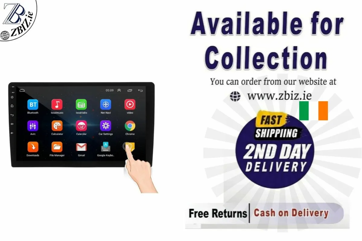 Android Car Radio 10.1" Screen 2+32GB GPS WiFi FM - Image 1