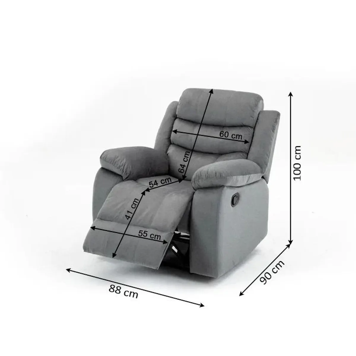 Single Chair Fabric Recliner Sofa - Brown - Image 4