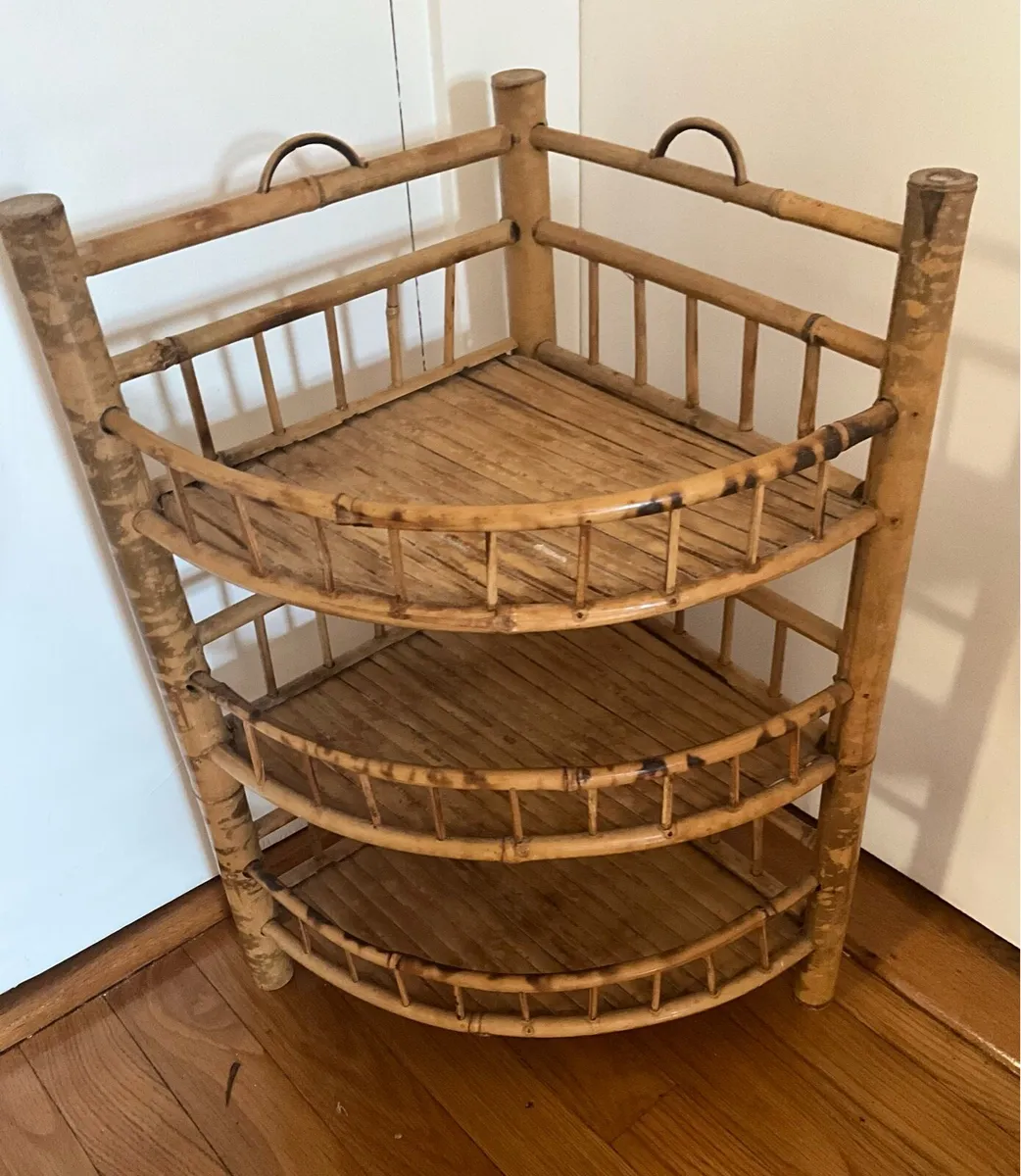 Vintage Bamboo 3 Tier Wall Shelf Unit - Image 3