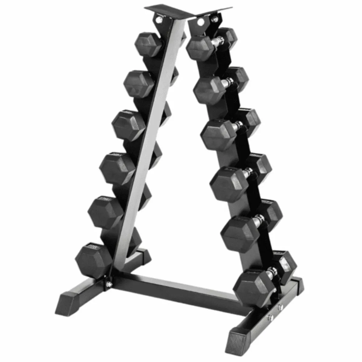 5kg to 17.5kg Hex Dumbbell Set  with Storage rack