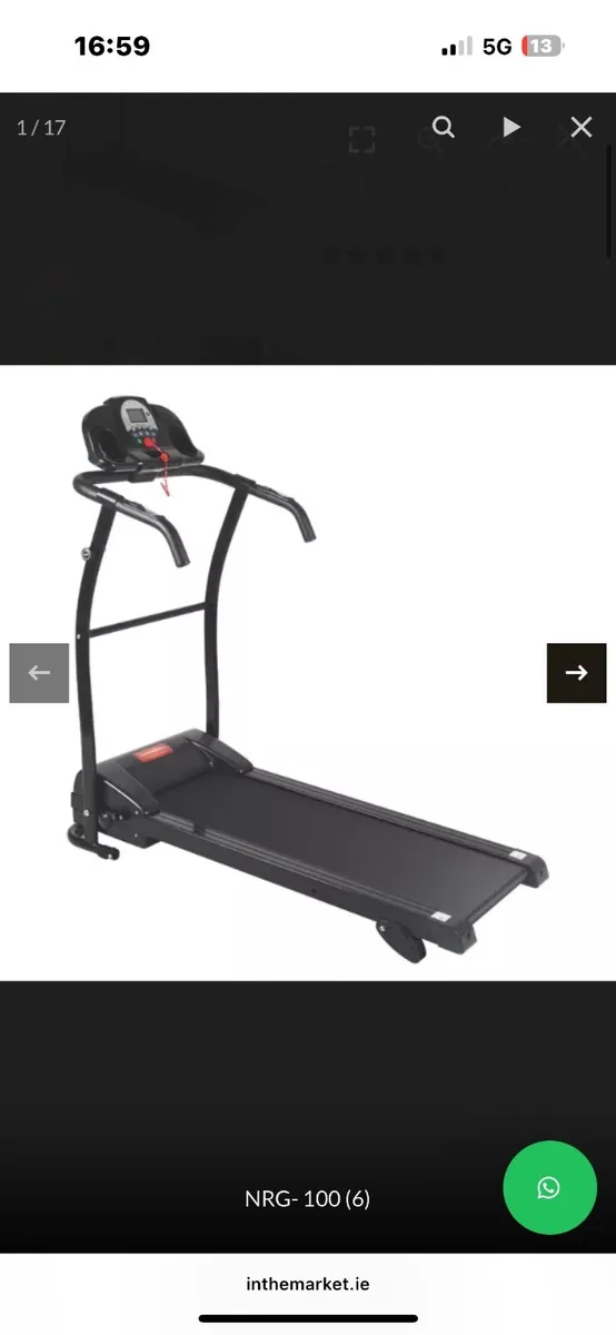 NRG 100 Folding Treadmill - Image 1
