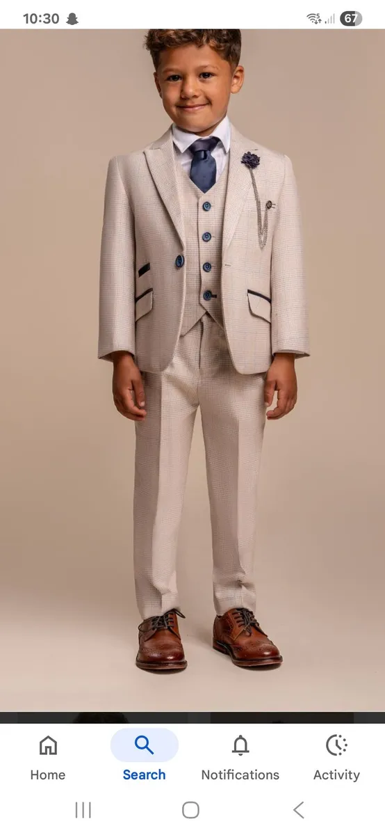 Cavani beige 3 piece suit size 9 - Image 3