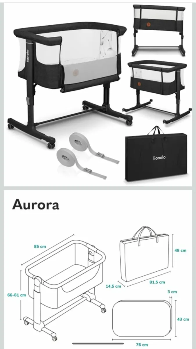Lionelo Aurora 3in1 Baby Cot Co-sleeper
(Brand New - Image 1