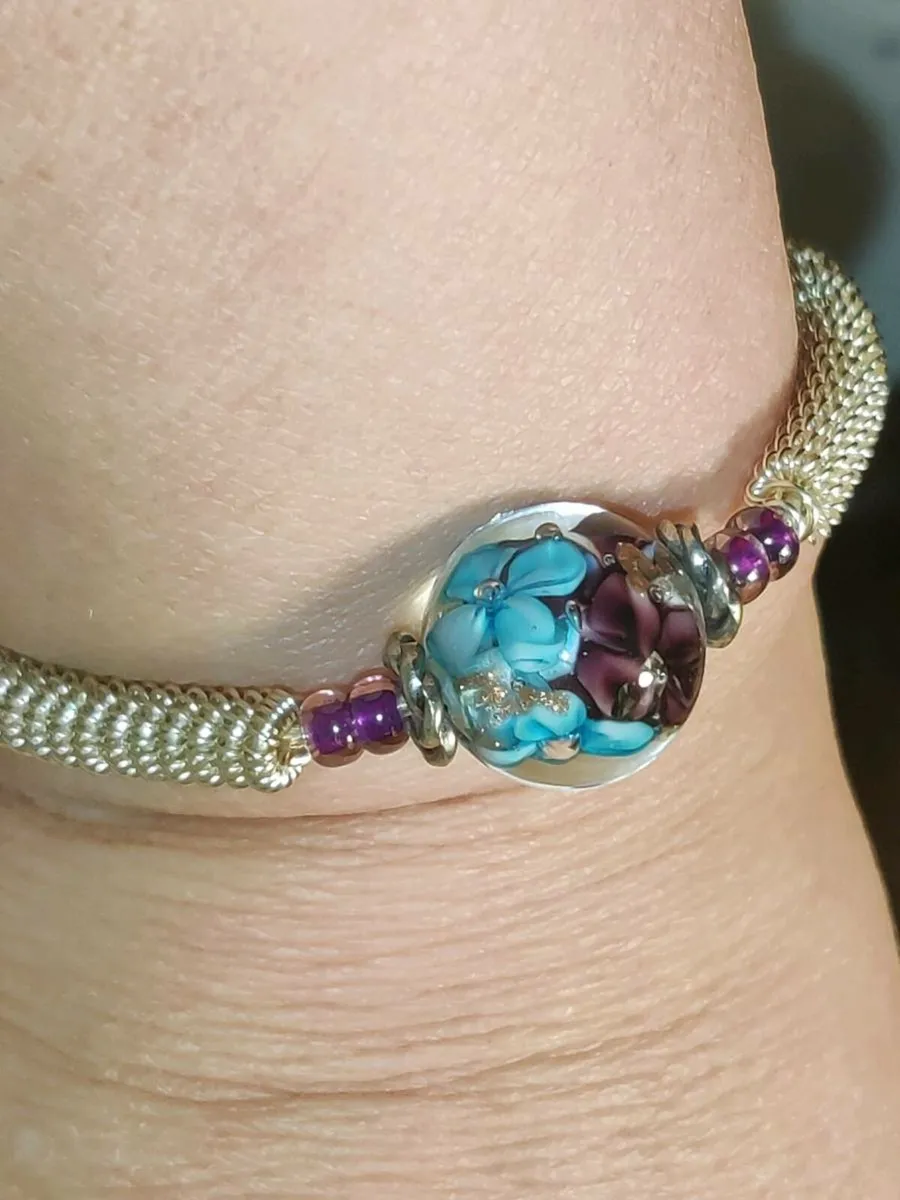 FLOWER POWER, REAL Silver Hand Created Bracelet ! - Image 3