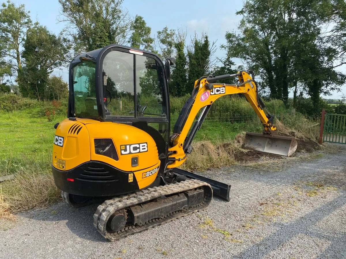 JCB 8026 mini digger and plant trailer - Image 1
