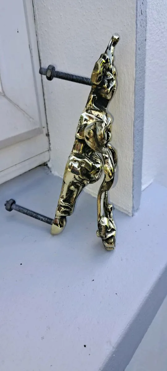 Old brass  door striker - Image 3