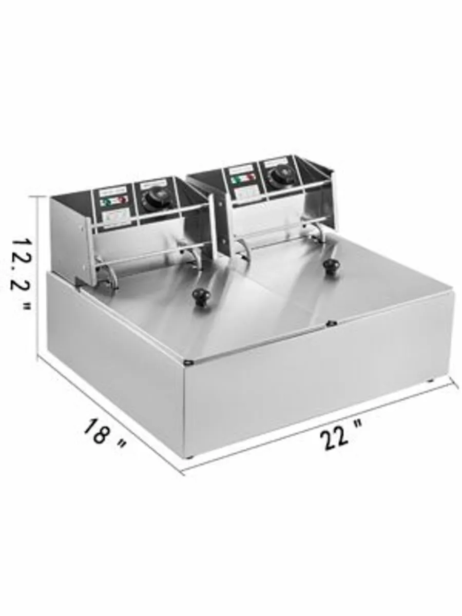 12L Deep Fryer Dual Basket 5000W Commercial Unit - Image 2