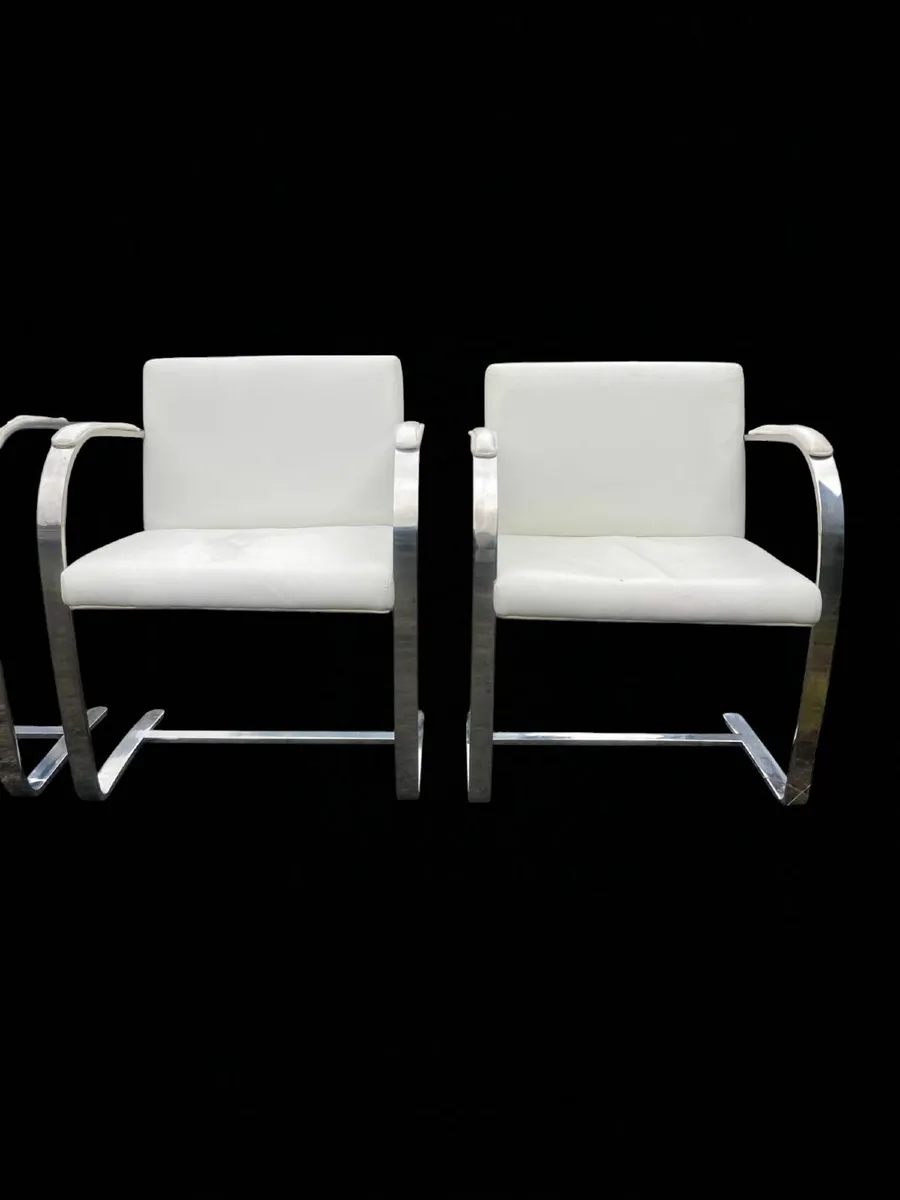 Chairs - Knoll Style Chairs x 4. Leather. - Image 4