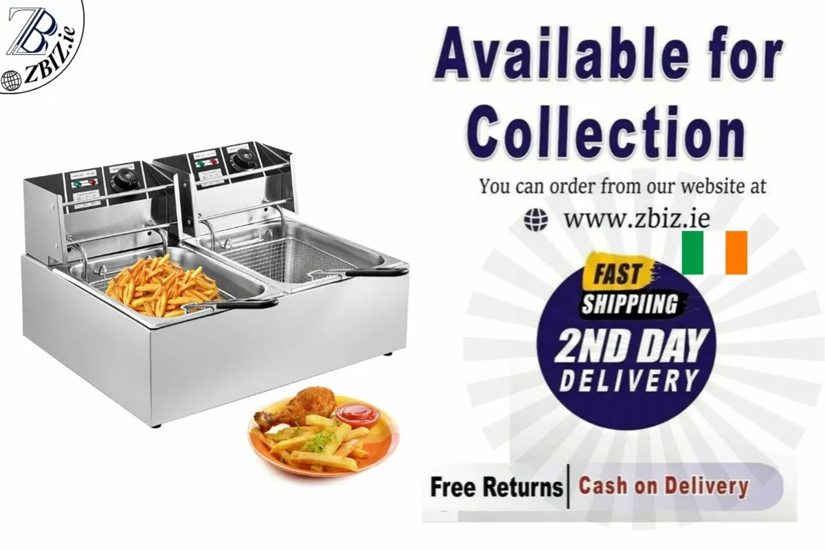 12L Deep Fryer Dual Basket 5000W Commercial Unit - Image 1