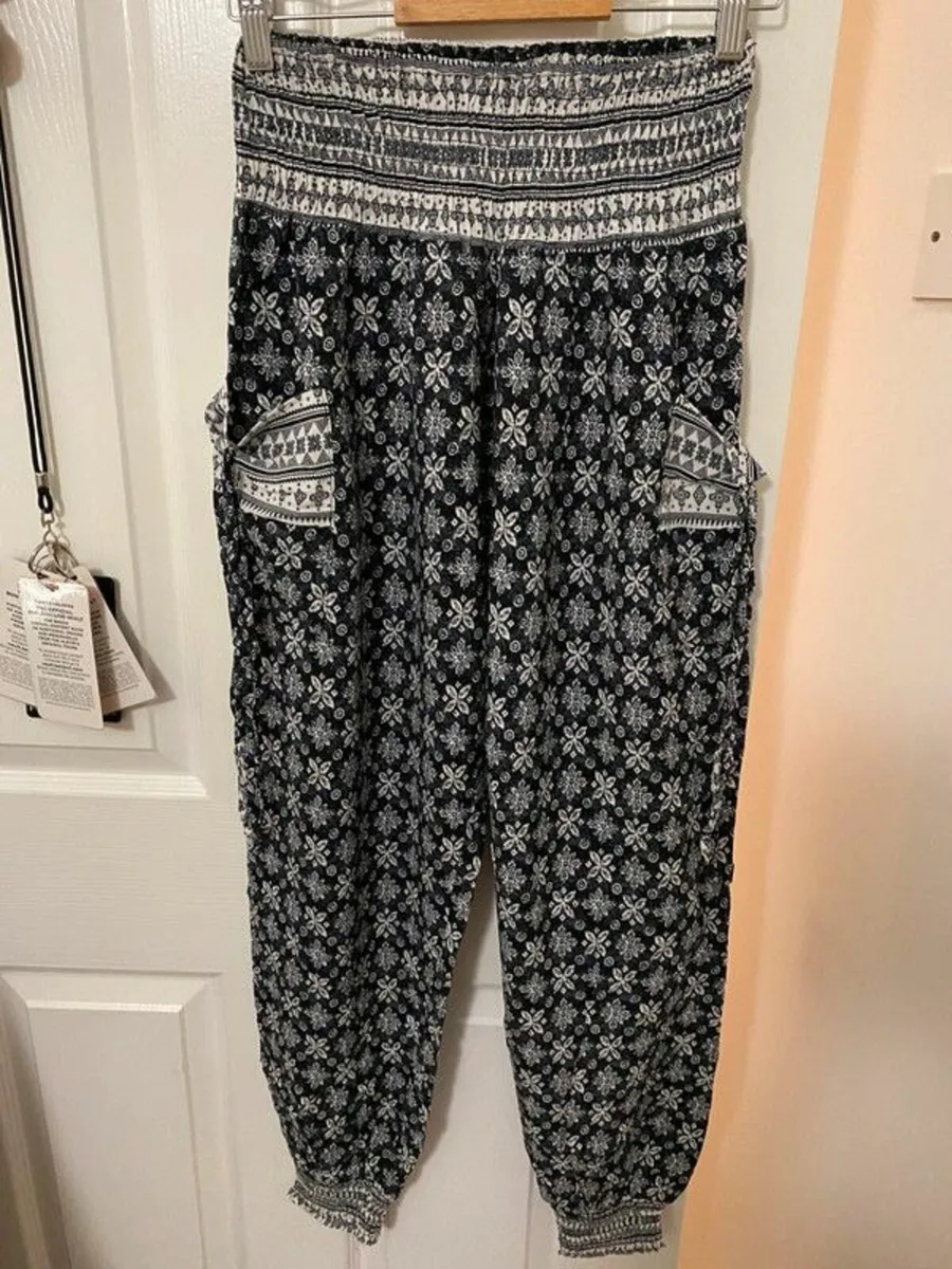 Batik Floral Woven Smoked Joggers - Image 1