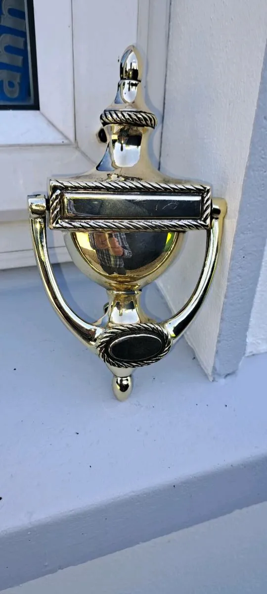 Old brass  door  striker - Image 1