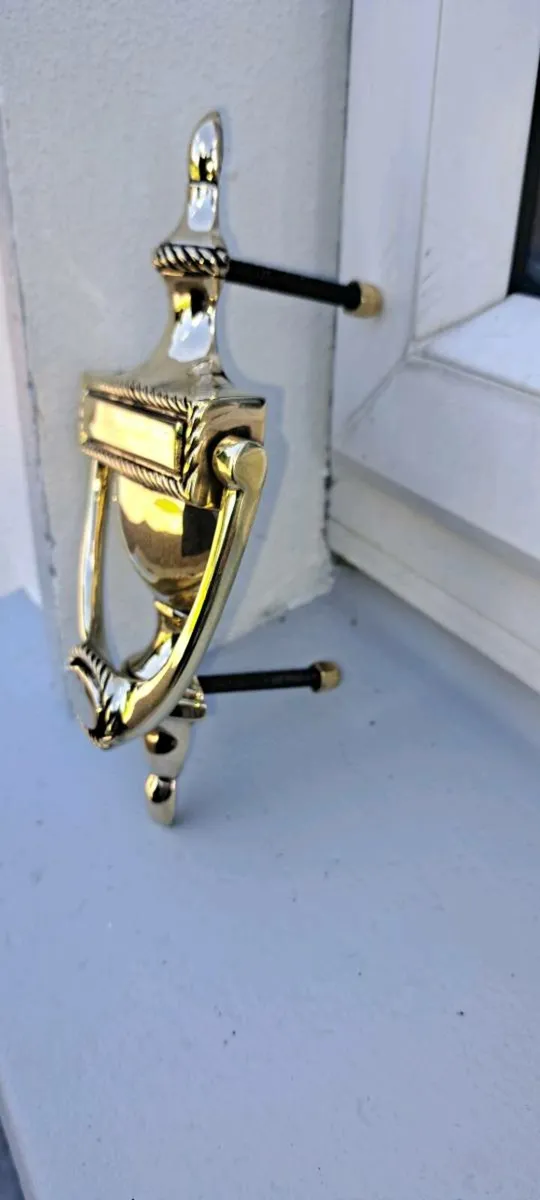 Old brass  door  striker - Image 3