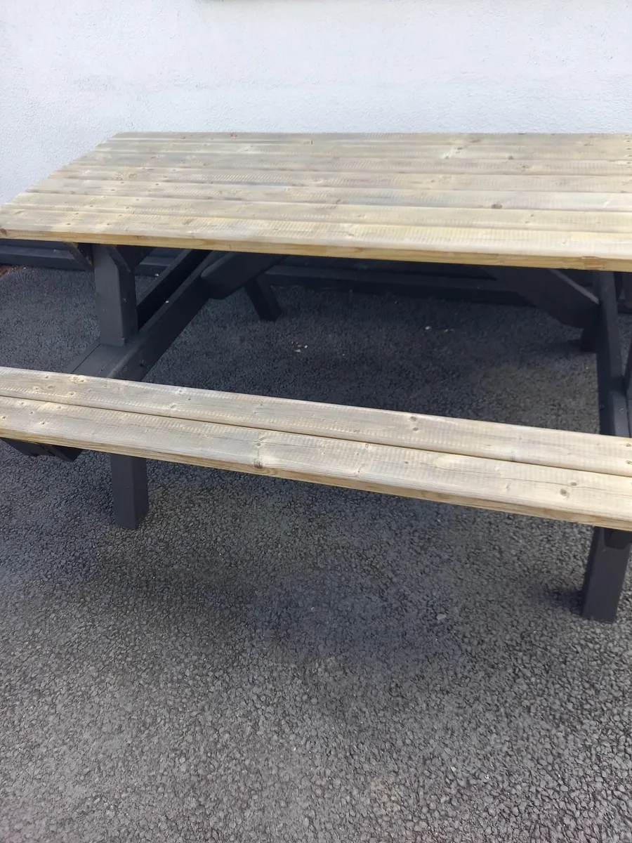 2 x beer garden picnic benches - Image 2