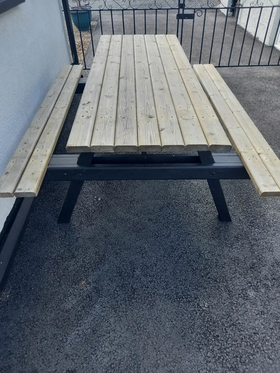 2 x beer garden picnic benches - Image 3