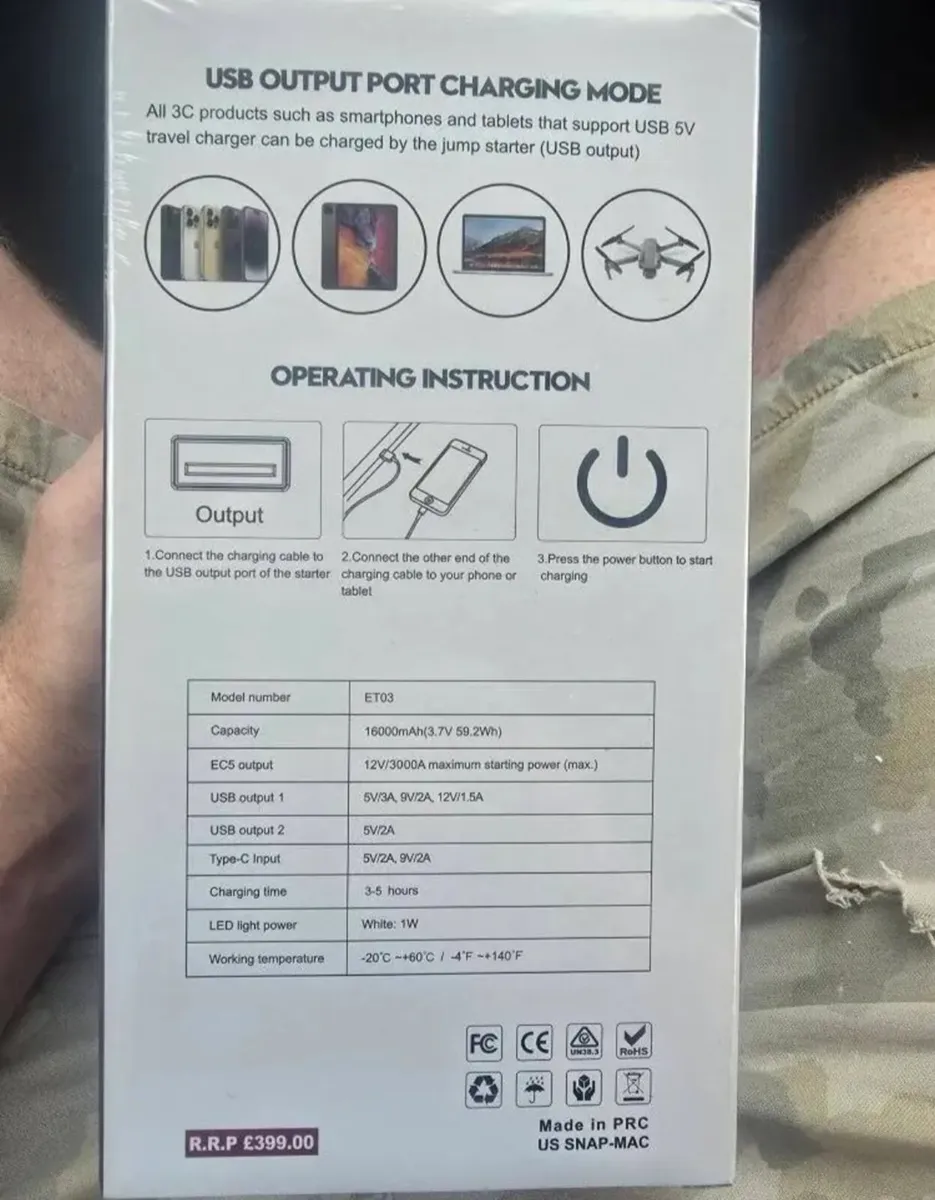 Snap-Mac Jump Starter &Power Bank - Image 3