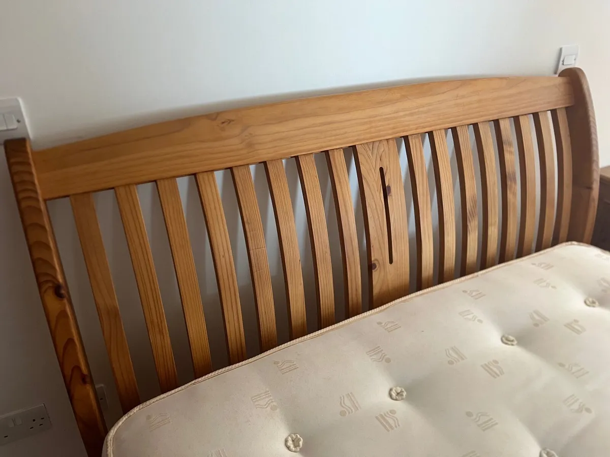 Sleigh Bed Frame & Mattress - Image 2