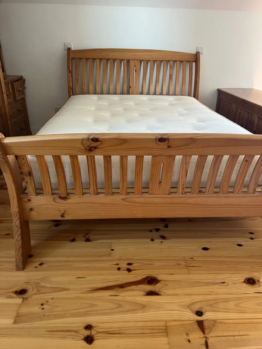 Sleigh Bed Frame & Mattress - Image 3