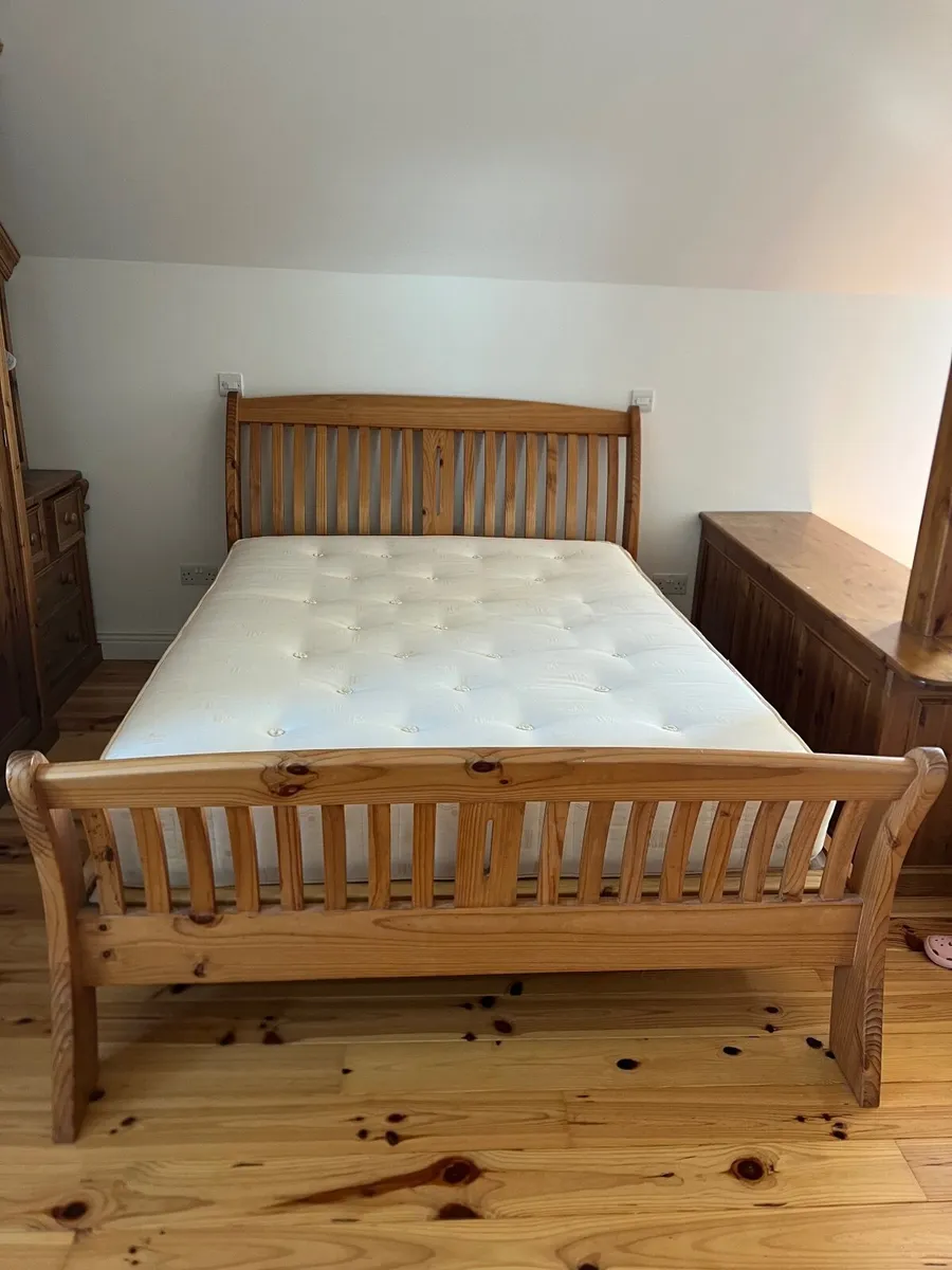 Sleigh Bed Frame & Mattress - Image 1