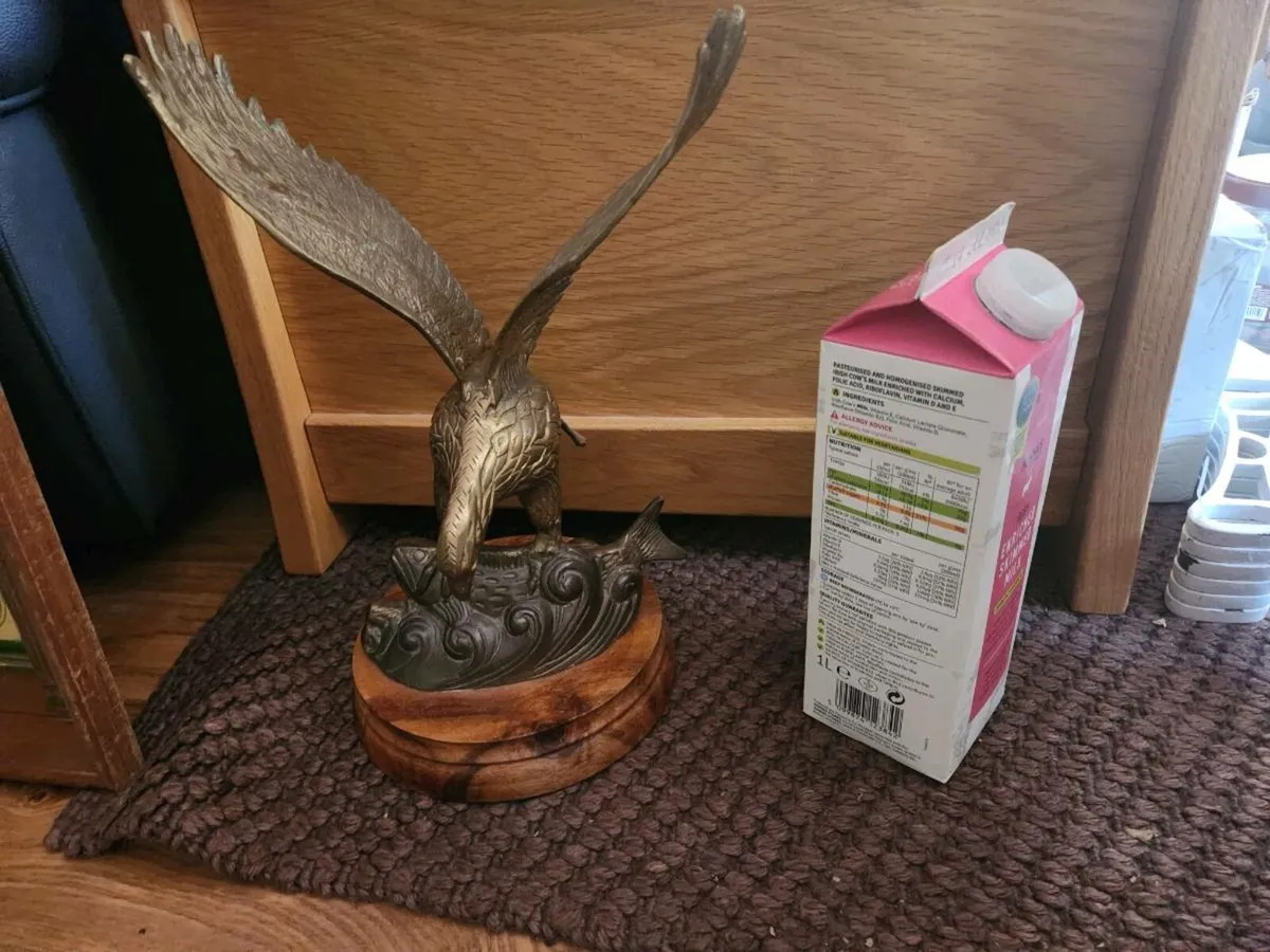 Antique Large Brass / Bronze Eagle Sculpture - Image 2
