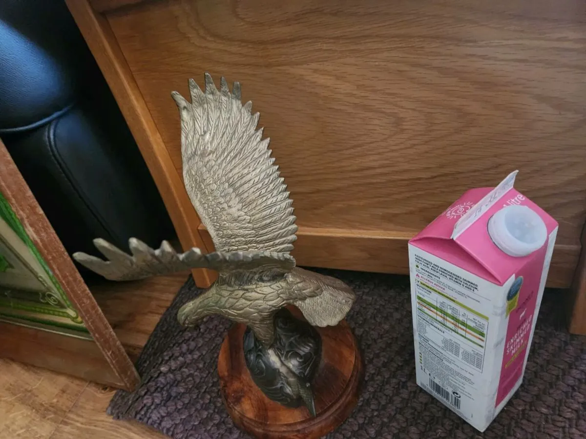 Antique Large Brass / Bronze Eagle Sculpture - Image 3