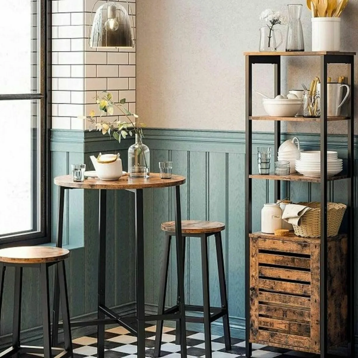 New 2 Rustic Brown Kitchen Bar Stools - FREE P&P - Image 1