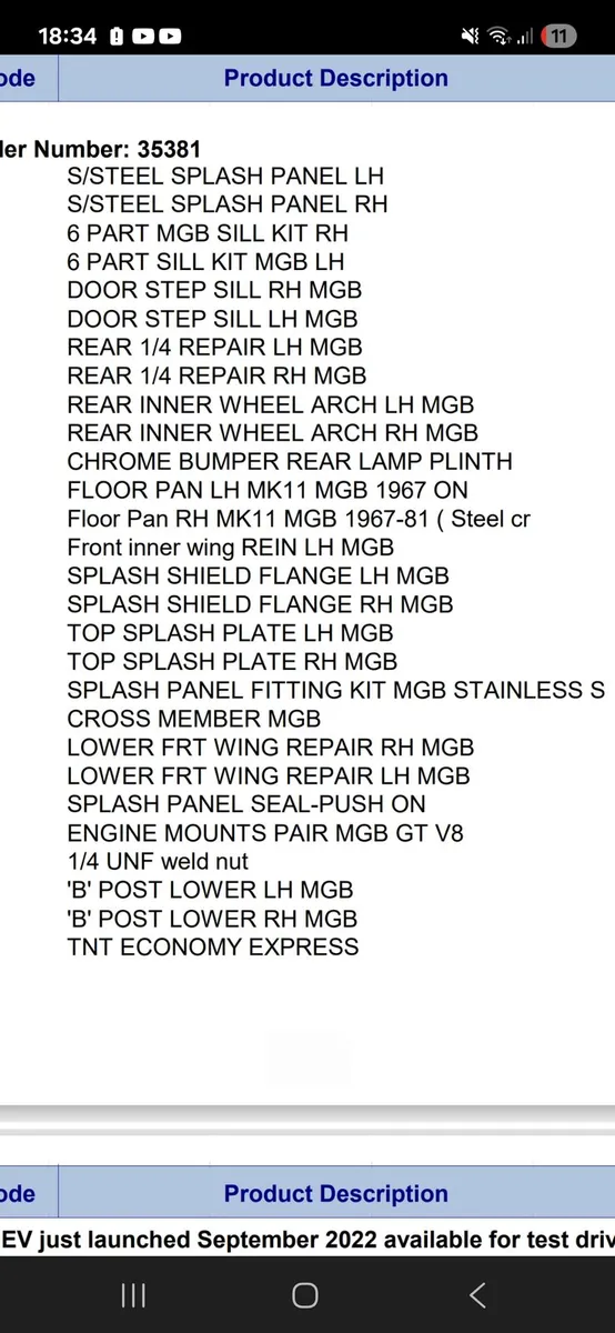 Mgb roadster with repair panels - Image 2