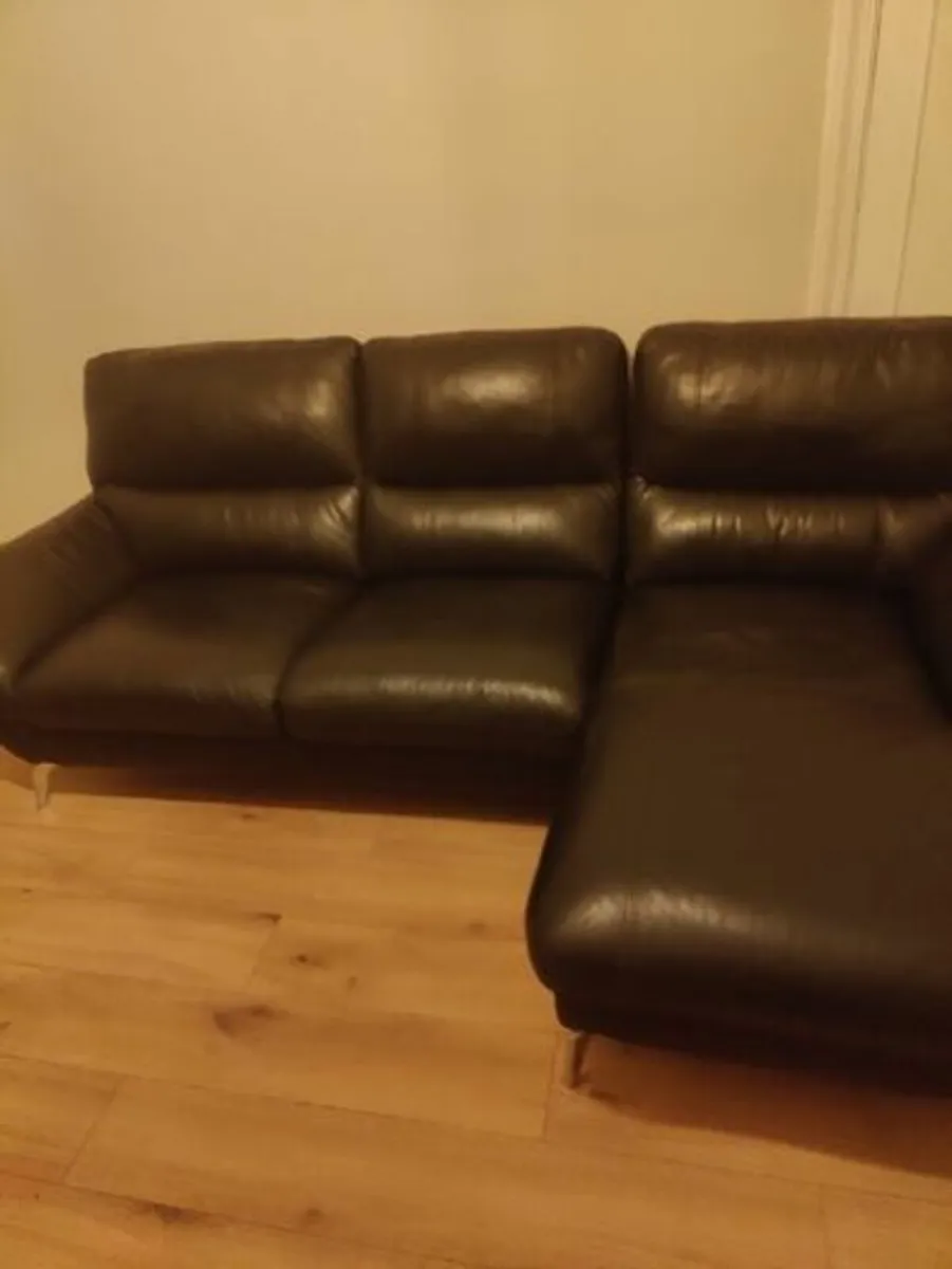 Black leather Couch - Image 3