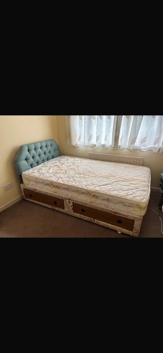 Bed frame, mattress and headboard. 6”4 x 4”. - Image 2