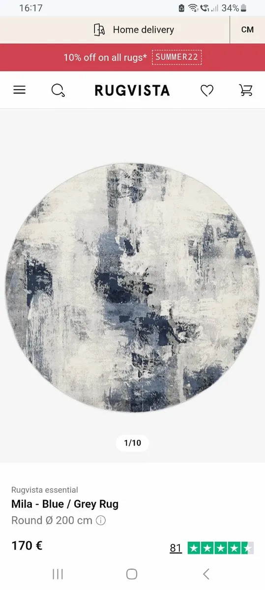 Round rug 200cm (second hand) - Image 3