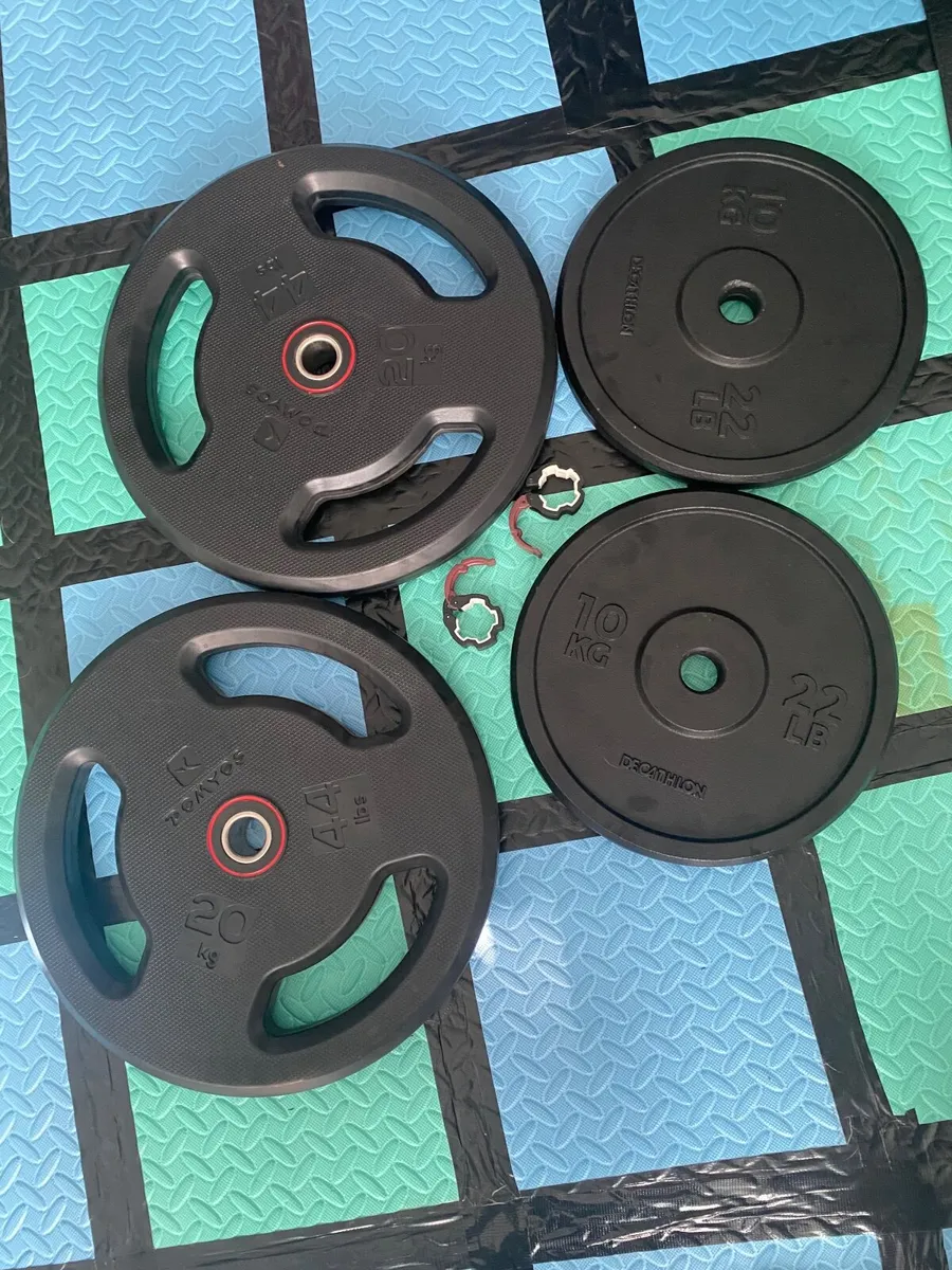 5ft barbell, weights(60kg) & collars - Image 3