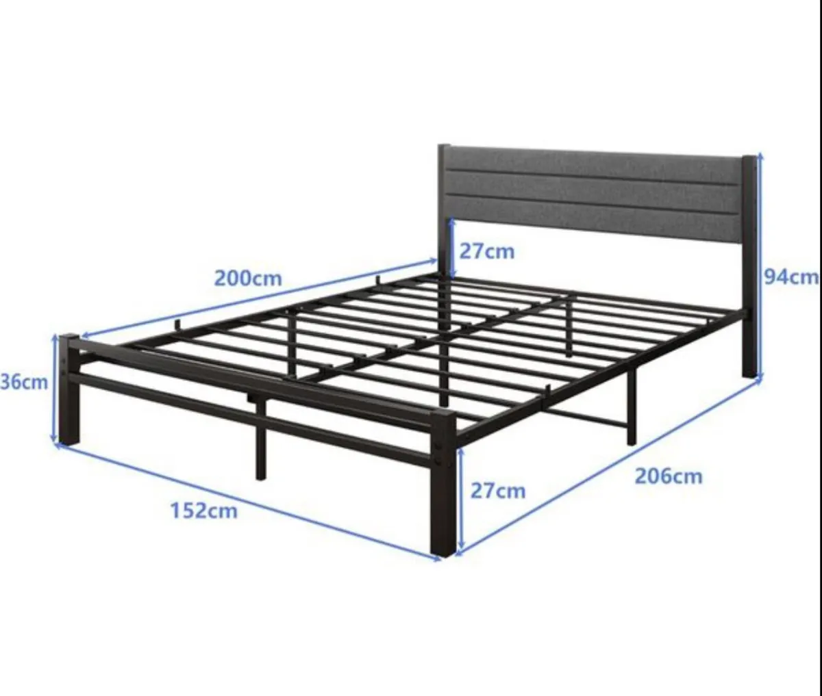 King Size Bed Frame Upholstered - Image 2