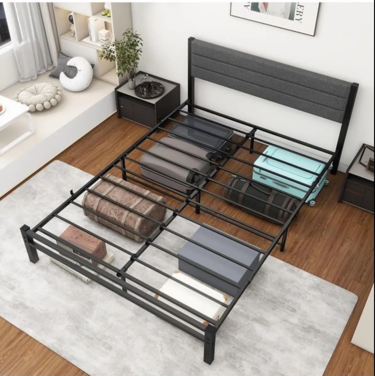King Size Bed Frame Upholstered - Image 3