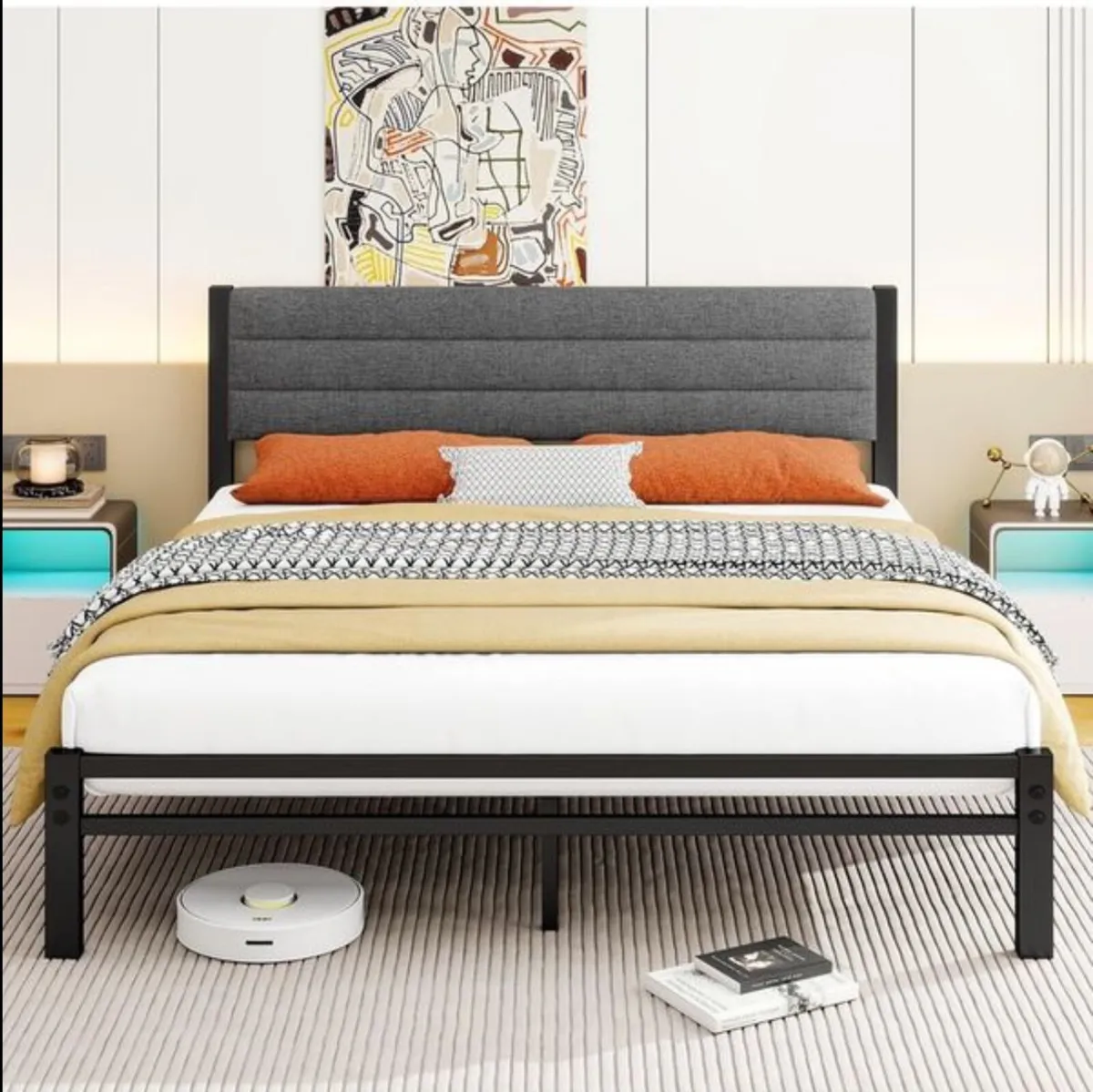 King Size Bed Frame Upholstered - Image 1