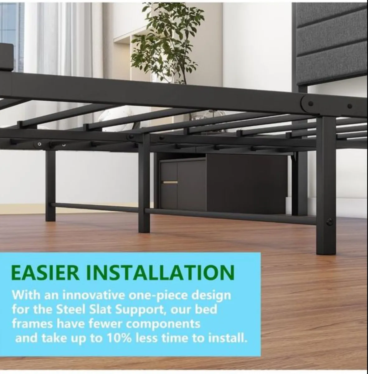 King Size Bed Frame Upholstered - Image 4