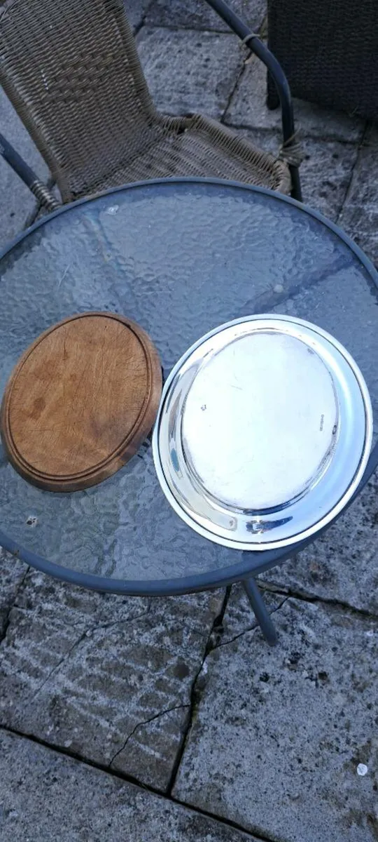 Old  silver Bread dish - Image 3