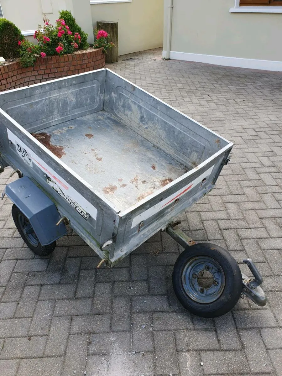 Car Trailer With Spare Wheel and Tarp. - Image 2