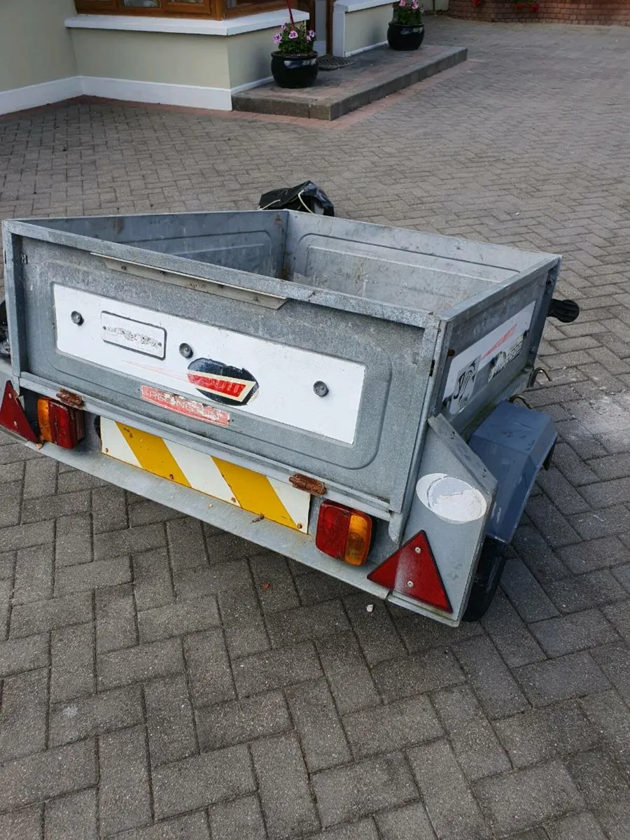 Car Trailer With Spare Wheel and Tarp. - Image 3