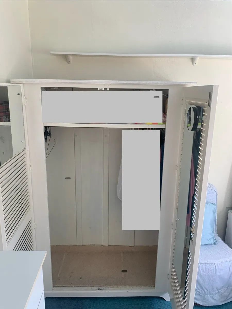 White Wardrobe with mirrors - Image 2