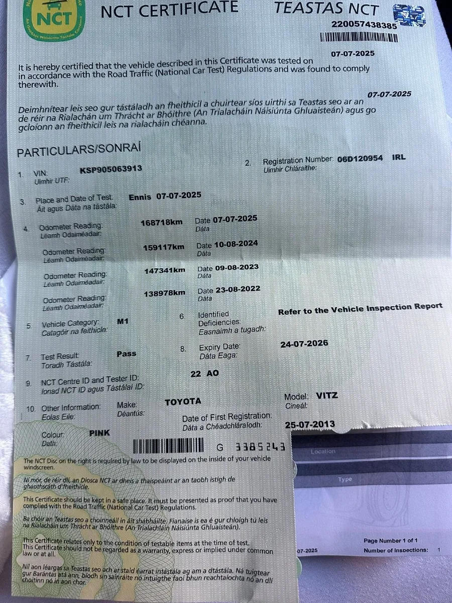 SOLD Toyota Vitz Automatic NEW NCT - Image 2