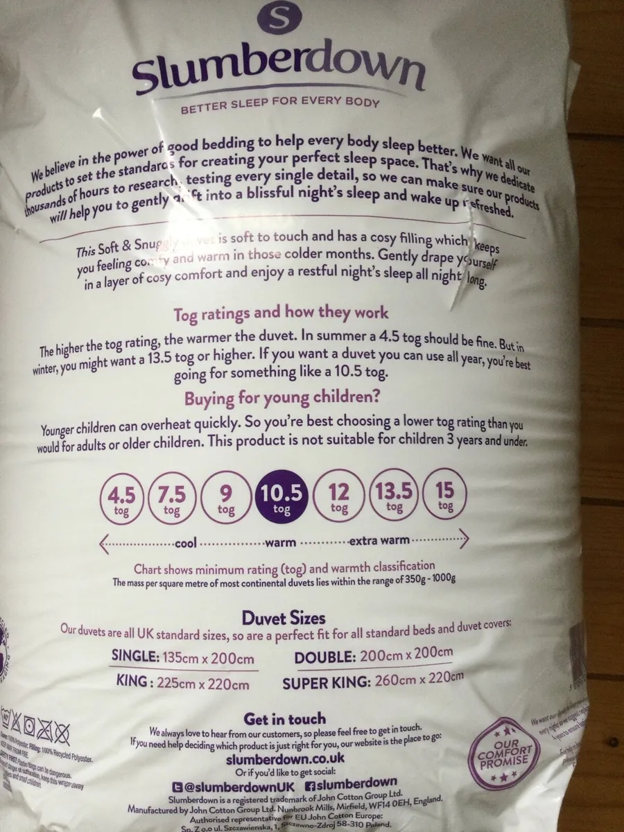 NEW SEALED Slumberdown Double Duvet 10.5 tog - Image 2